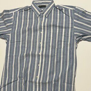 Palladium Shirt Vintage Casual Long Sleeve Button Down Blue Men's size Large